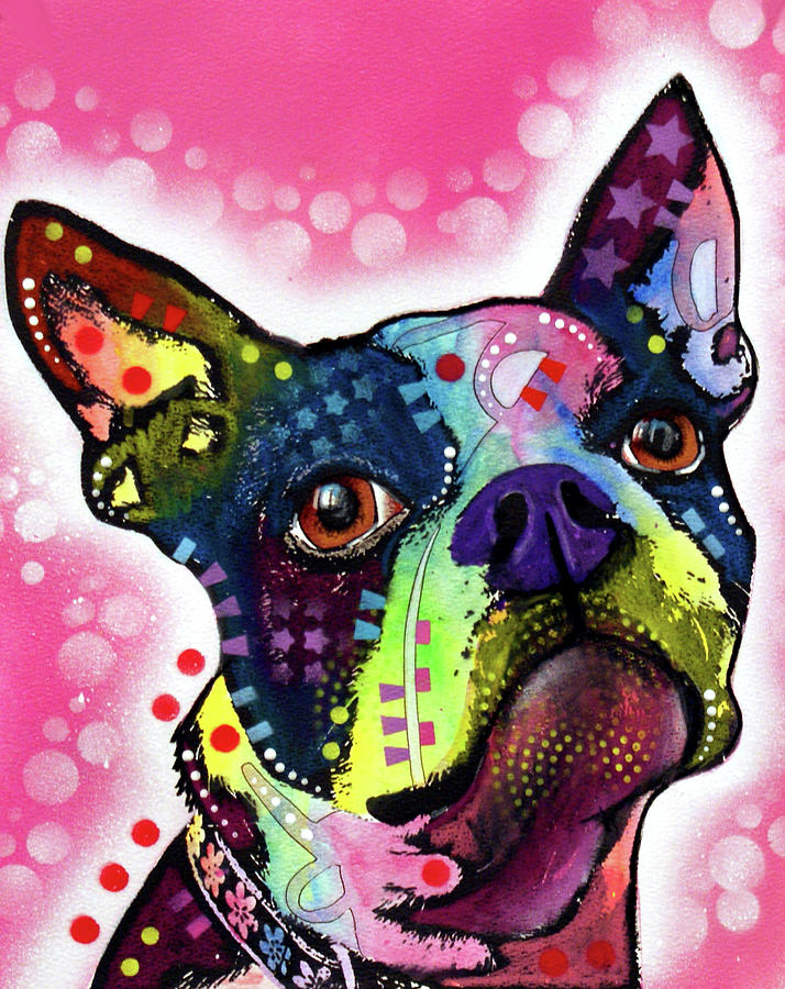 Animal Mixed Media - Boston Terrier #2 by Dean Russo