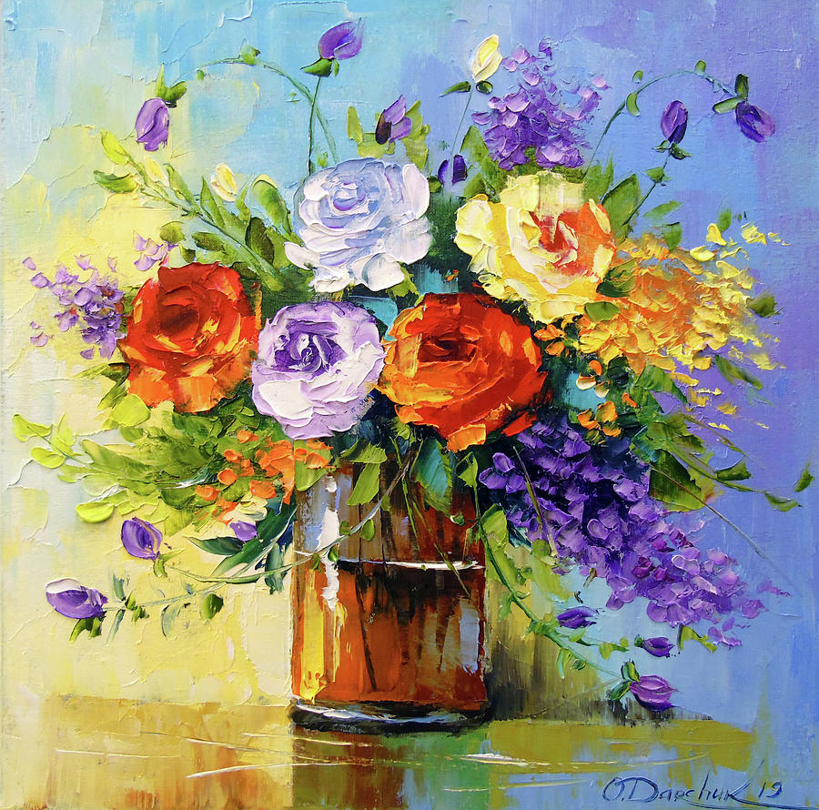 Bouquet of roses Painting by Olha Darchuk - Fine Art America