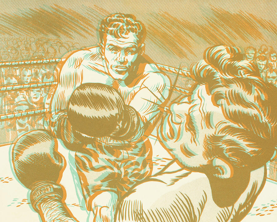 Sports Drawing - Boxing Match #2 by CSA Images