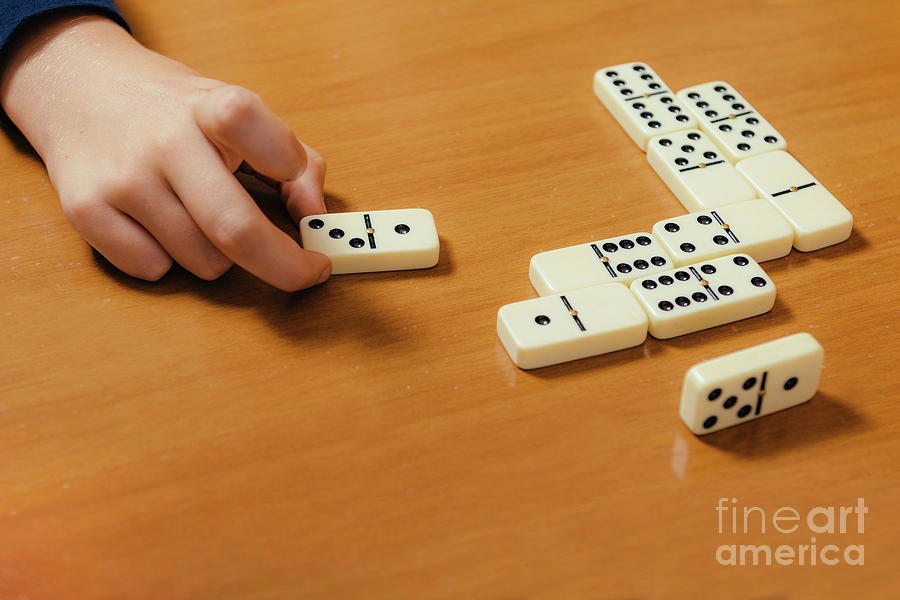 Boy Playing Dominoes #2 Photograph by Microgen Images/science Photo Library