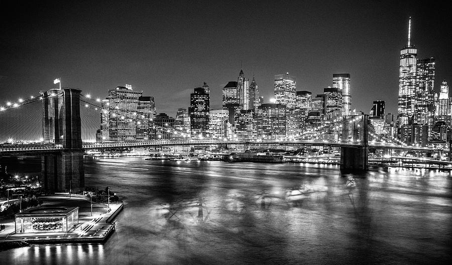 Brooklyn Bridge & Skyline, Nyc Digital Art by Antonino Bartuccio