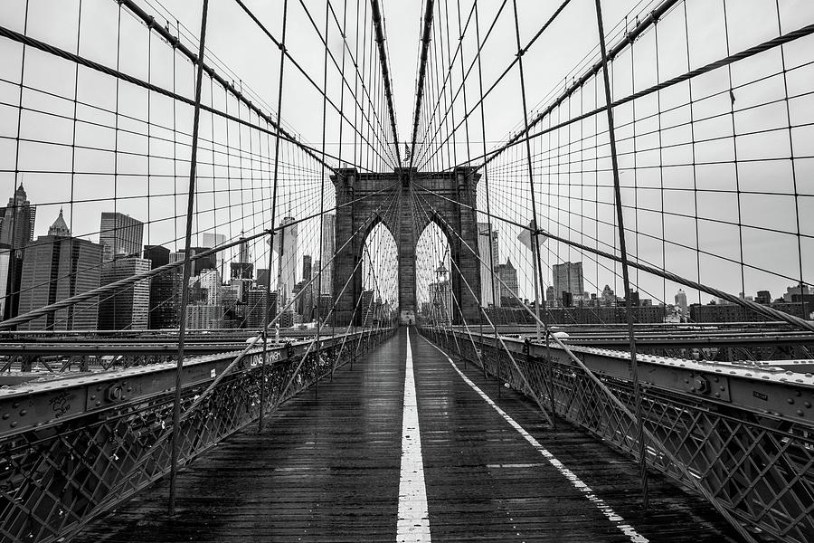 Brooklyn Bridge in Black and White #2 Photograph by Nicole Freedman