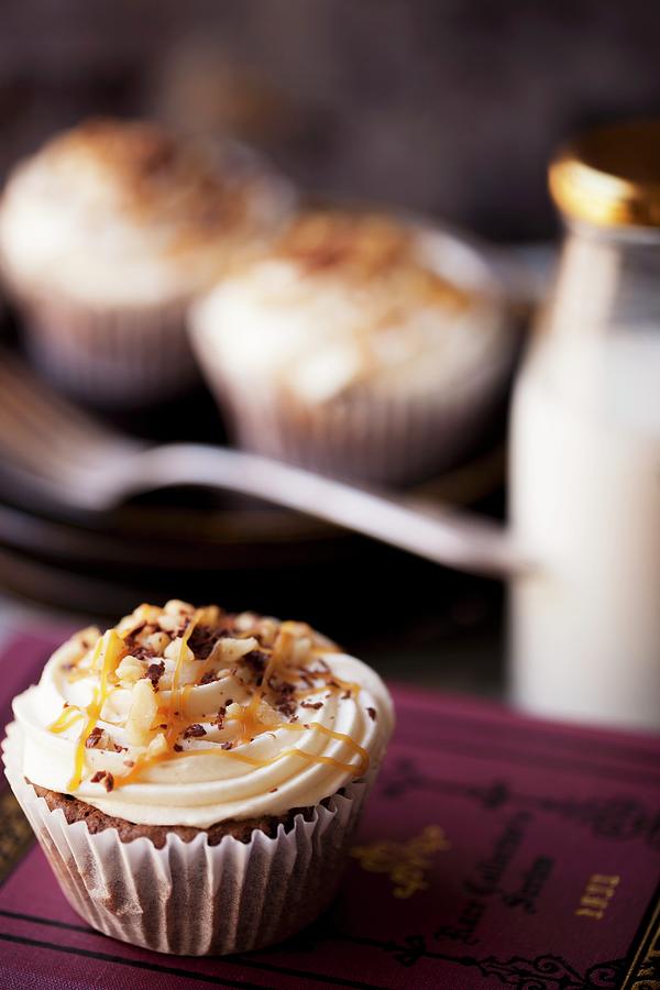 Brownie Cup Cake Topped With Pecan And Caremel #2 Photograph by Yellow Street Photos