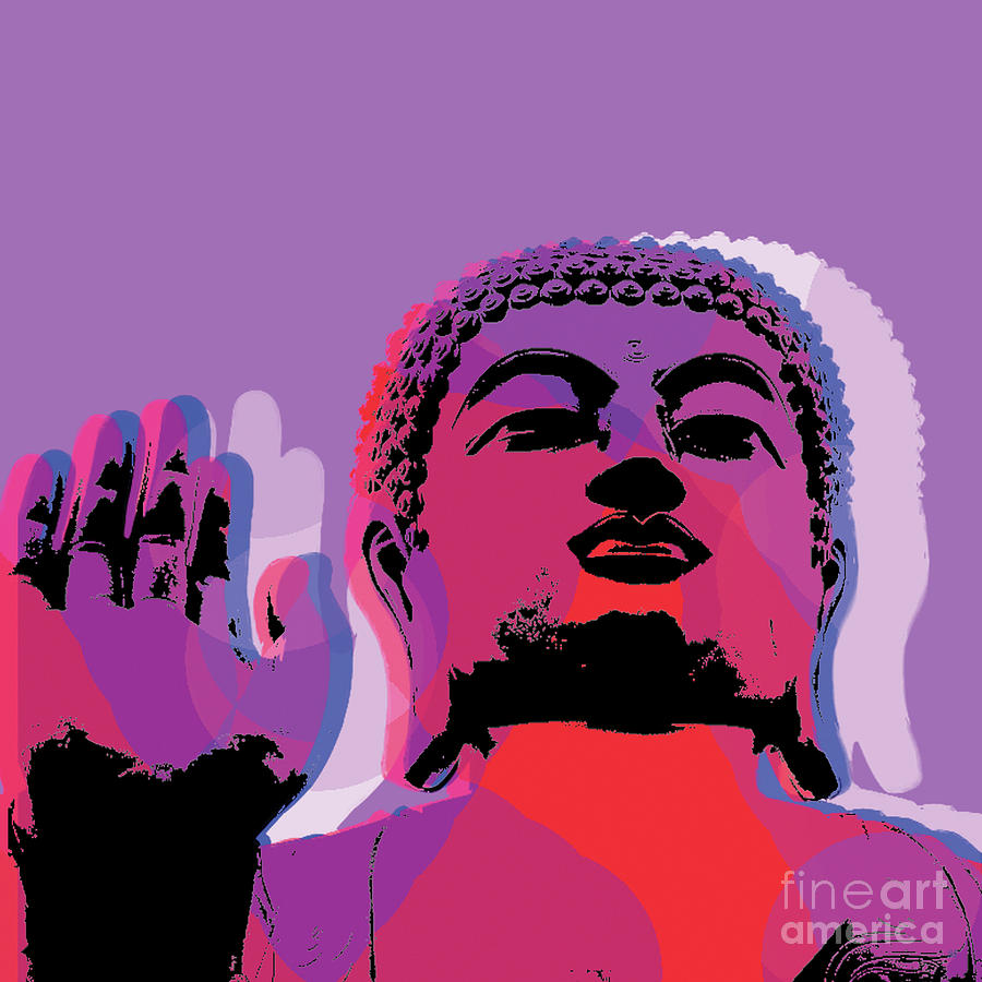 Buddha Pop Art - Warhol style #2 Digital Art by Jean luc Comperat