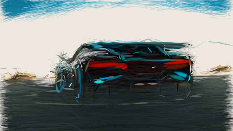 Bugatti Divo Drawing #3 Digital Art by CarsToon Concept