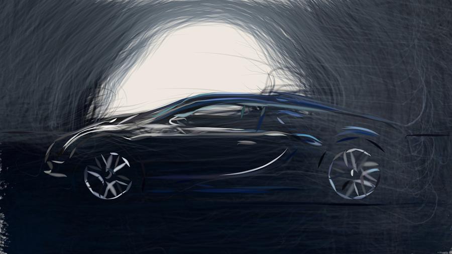 Bugatti Veyron Ettore Bugatti Drawing #3 Digital Art by CarsToon Concept