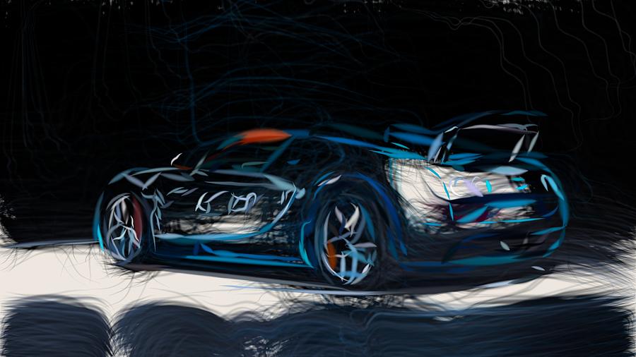 Bugatti Veyron Meo Costantini Draw #3 Digital Art by CarsToon Concept