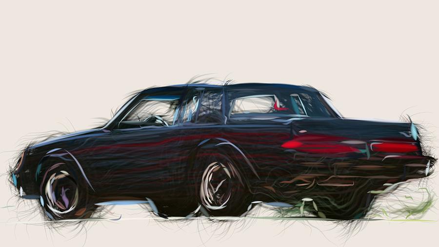 Buick GNX Draw #2 Digital Art by CarsToon Concept
