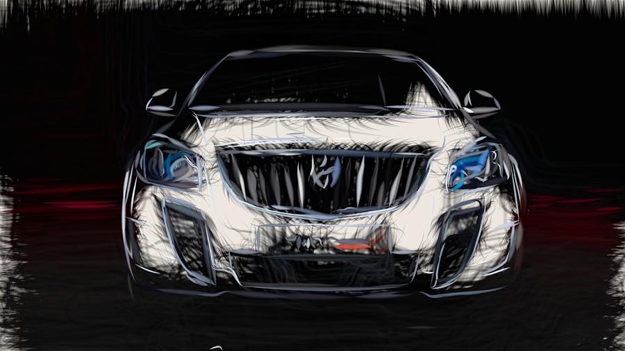 Buick Regal GS Draw #2 Digital Art by CarsToon Concept