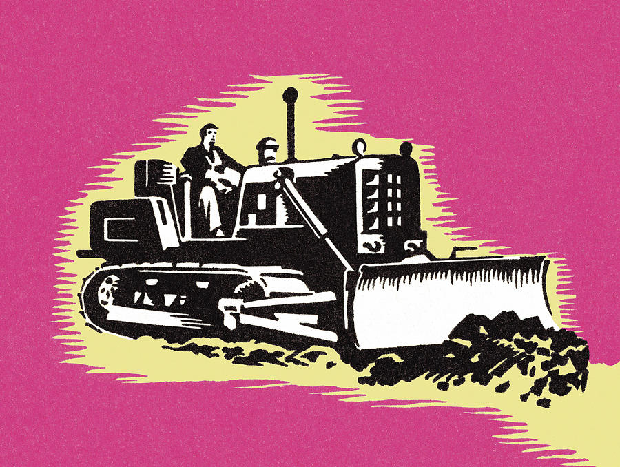Transportation Drawing - Bulldozer #2 by CSA Images