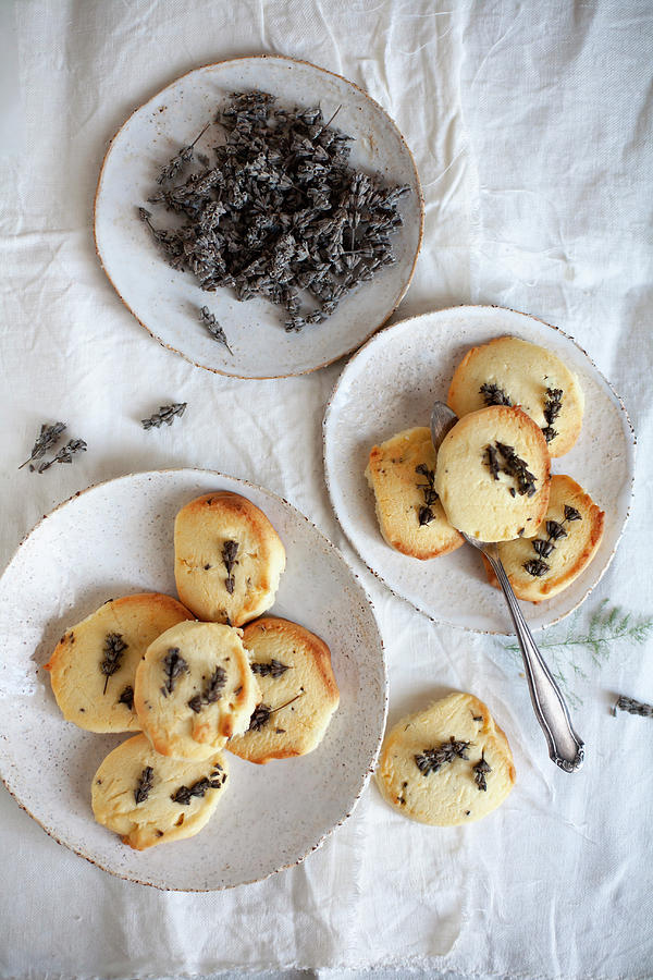 Butter Cookies With Lavender #2 Photograph by Alicja Koll