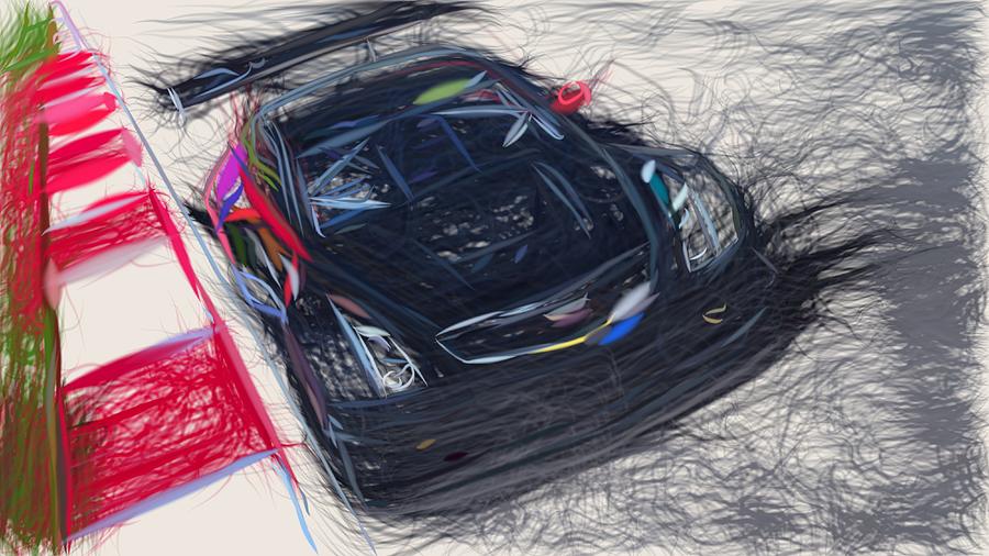 Cadillac ATS V.R Drawing #3 Digital Art by CarsToon Concept