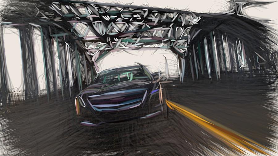 Cadillac CT6 Draw #3 Digital Art by CarsToon Concept