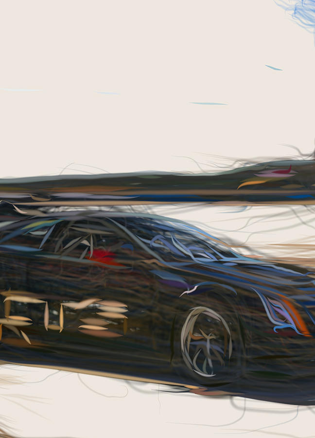 Cadillac Cts V Racing Coupe Drawing Digital Art By Carstoon Concept