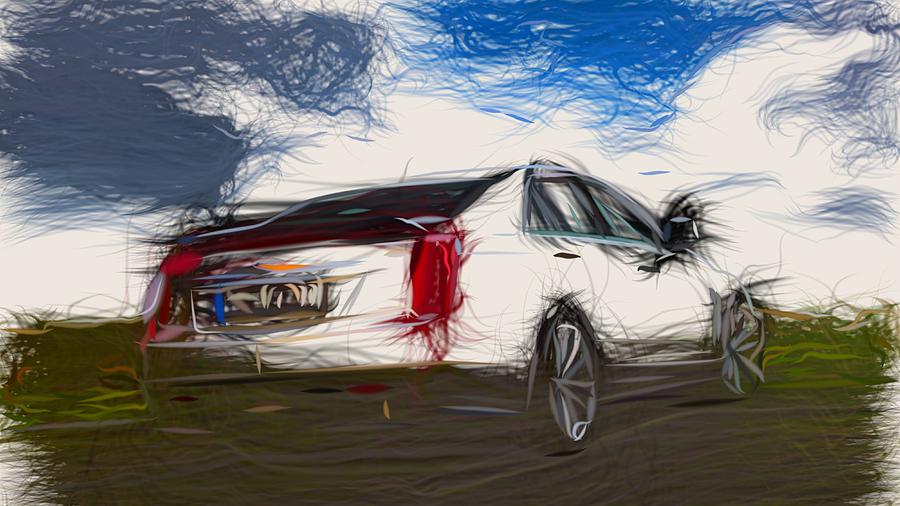 Cadillac CTS V Sedan Draw #3 Digital Art by CarsToon Concept