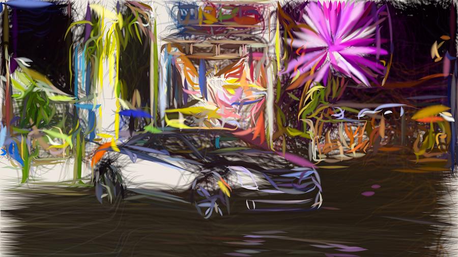 Cadillac ELR Drawing #3 Digital Art by CarsToon Concept