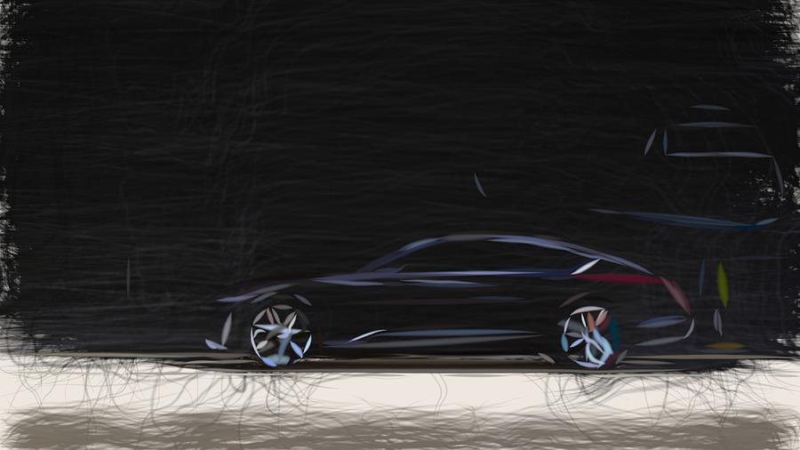 Cadillac Escala Draw #3 Digital Art by CarsToon Concept