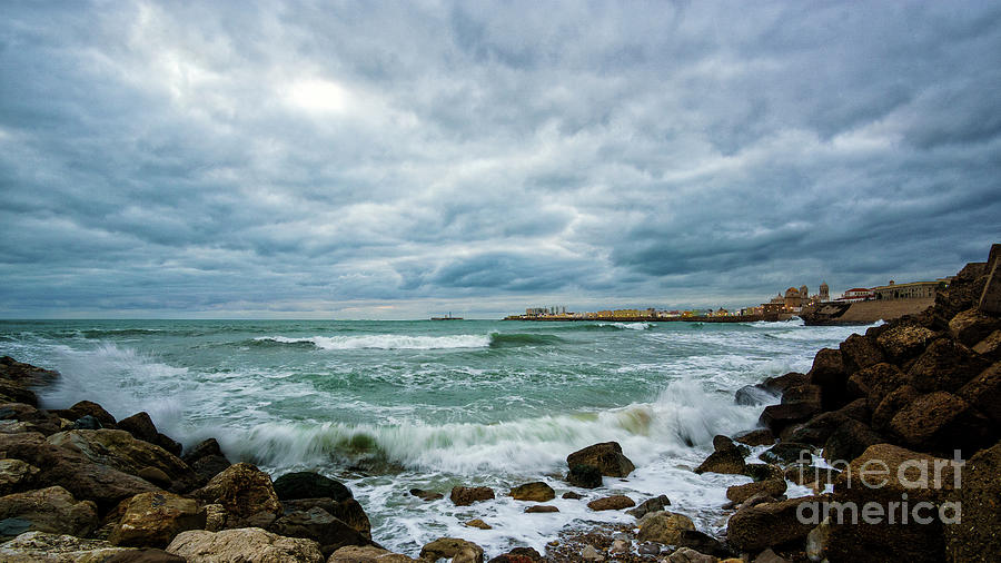 Cadiz Skyline from Santa Maria del Mar Beach Spain Photograph by Pablo Avanzini