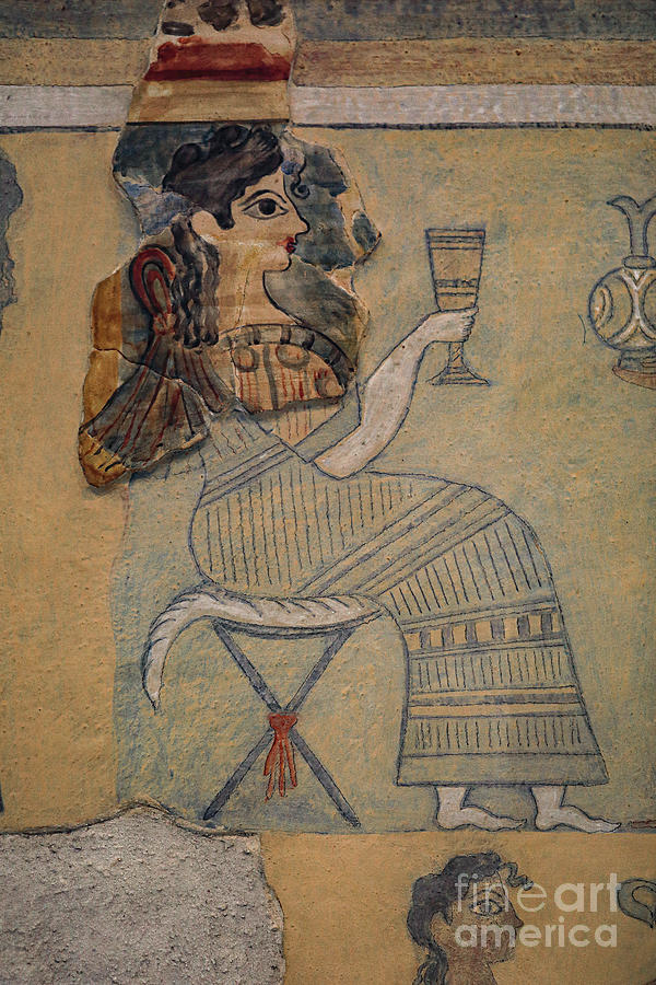Camp-stool Fresco, 1450-1350 / 1300 Bc Painting by Minoan