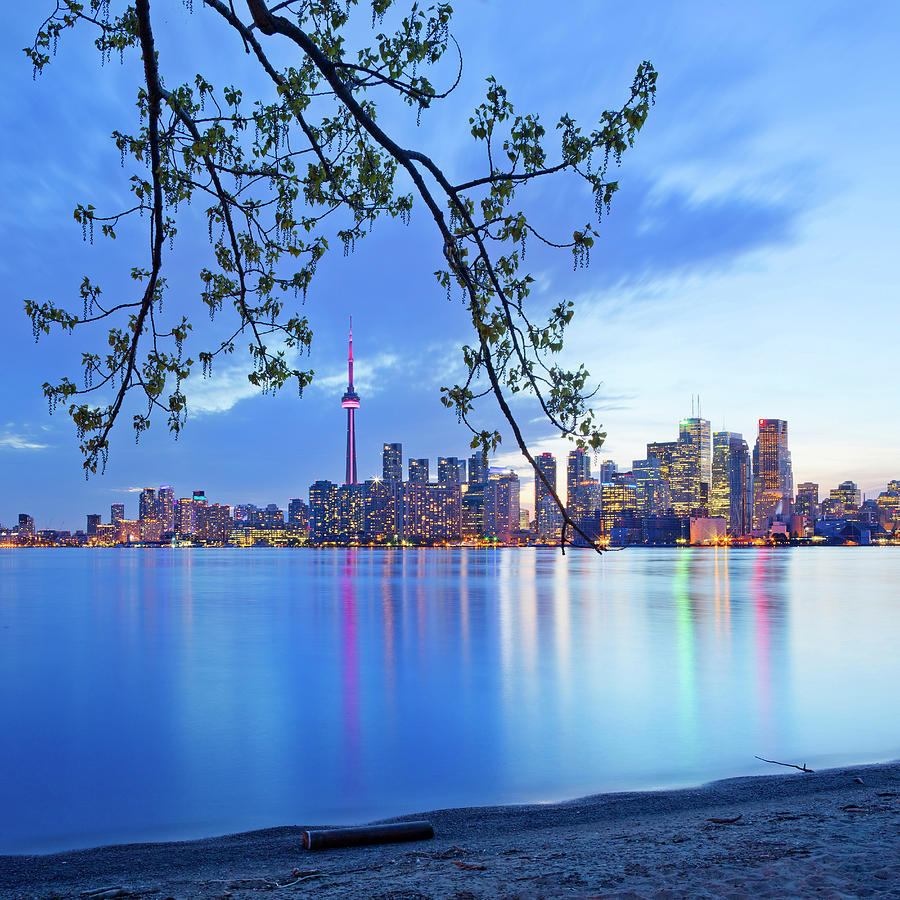 Canada, Toronto, Skyline At Sunset #2 Digital Art by Pietro Canali