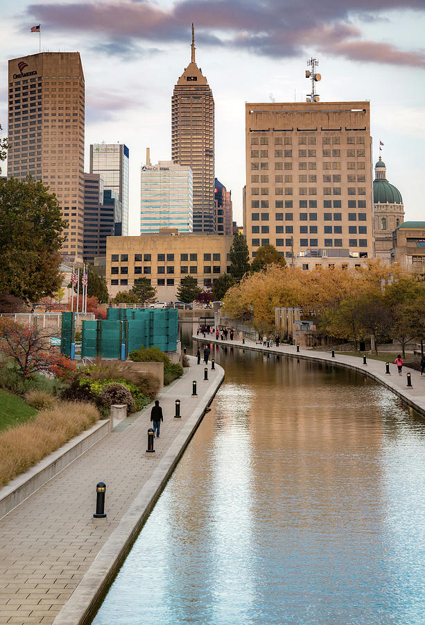 Canal With Downtown View, White River Photograph by Anna Miller - Fine ...