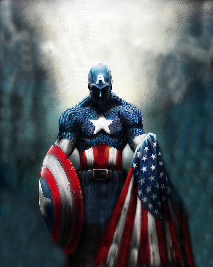 Captain America Digital Art - Captain America by Geek N Rock Captain America Digital Art - Captain America by Geek N Rock