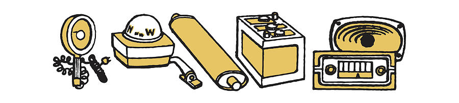 Transportation Drawing - Car Parts #2 by CSA Images