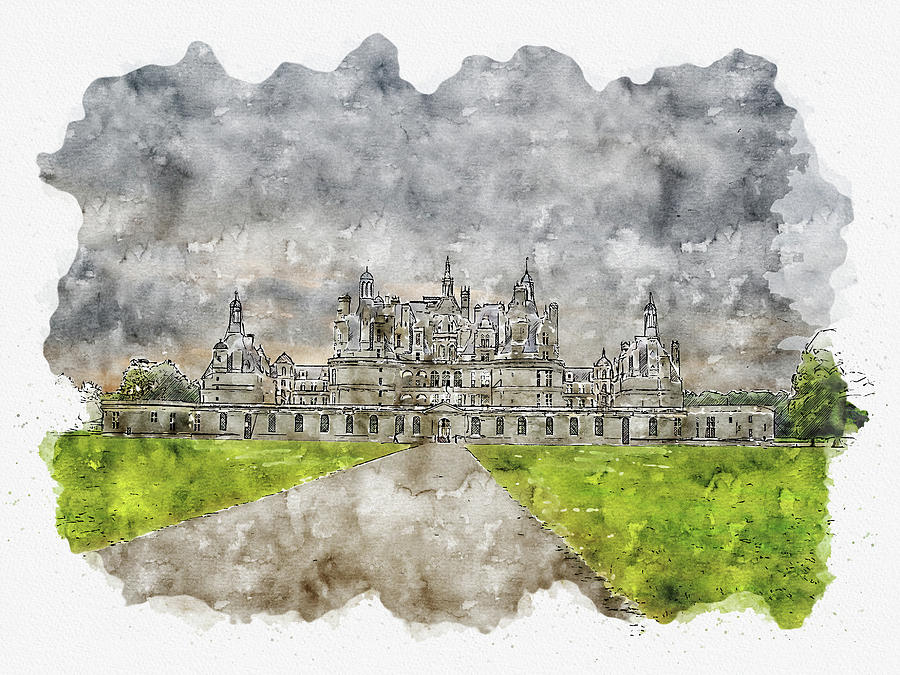 Castle #watercolor #sketch #castle #architecture #2 Digital Art by TintoDesigns