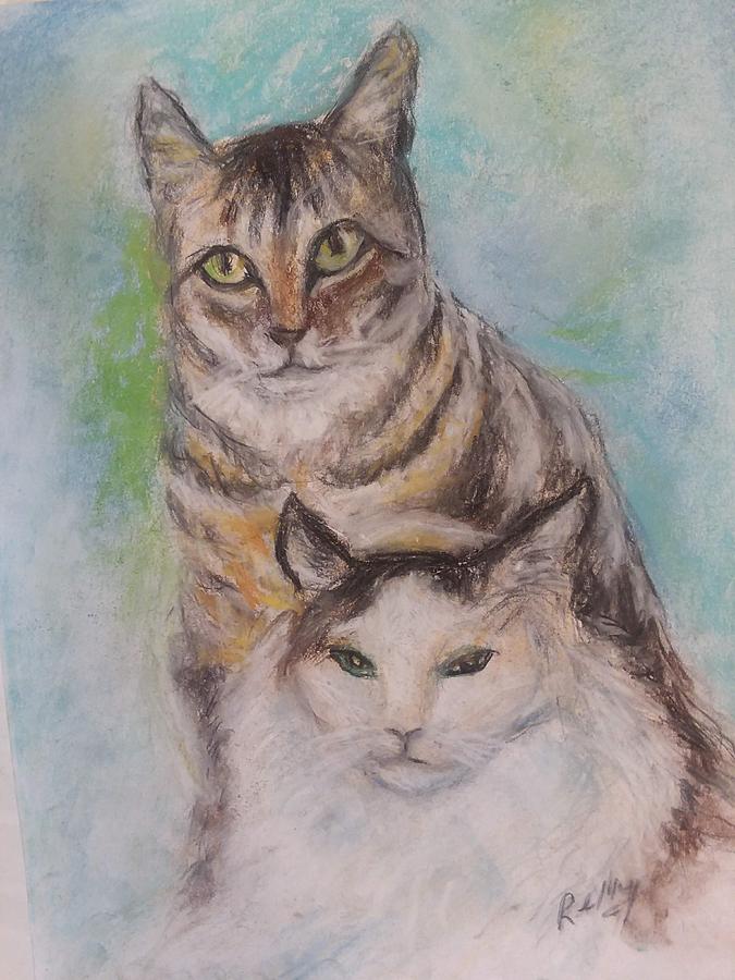 Feline Pastel - 2 Cats by Relly Peckett