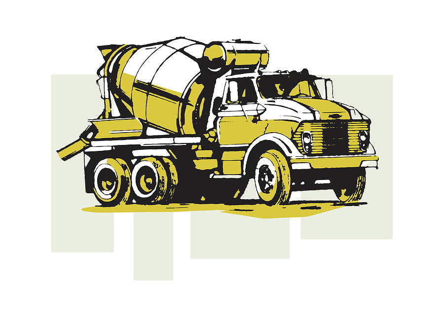 Cement Truck Drawing by CSA Images Fine Art America