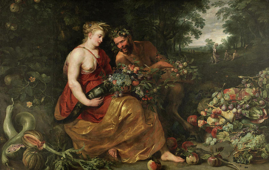 Greek Painting - Ceres and Pan #2 by Peter Paul Rubens