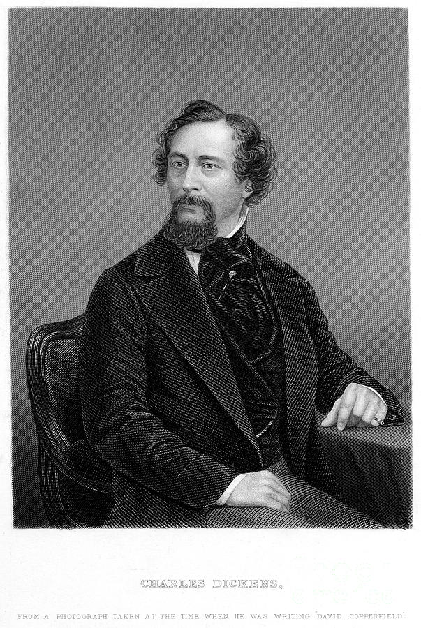 Black And White Drawing - Charles Dickens, English Novelist #2 by Print Collector