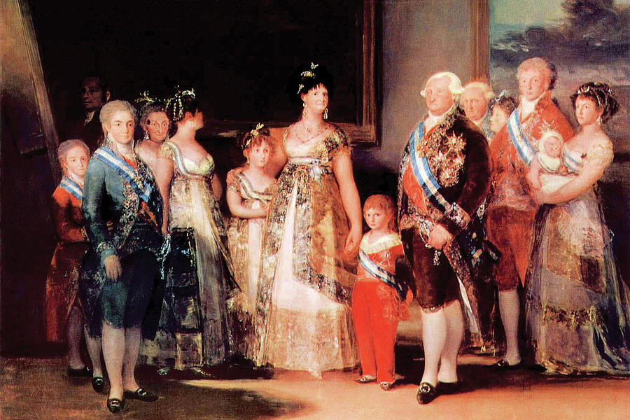 Charles IV of Spain and His Family #2 Painting by Francisco Goya