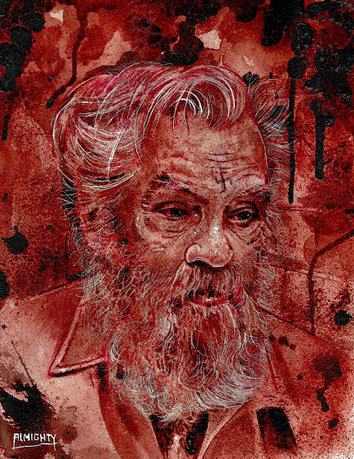 CHARLES MANSON port dry blood Painting by Ryan Almighty