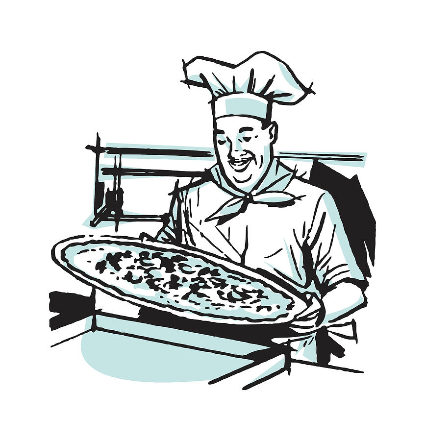 chef cooking clipart black and white car