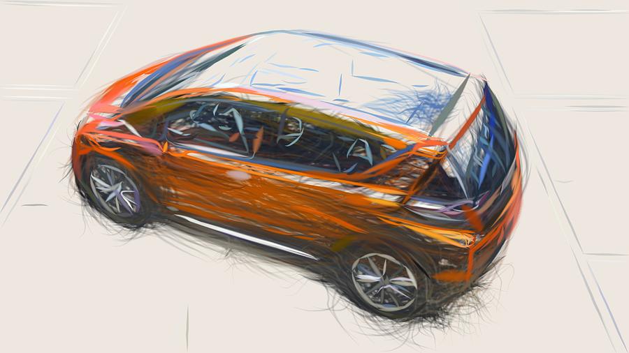 Chevrolet Bolt EV Drawing #3 Digital Art by CarsToon Concept