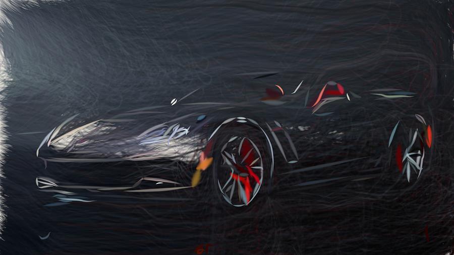 Chevrolet Corvette Z06 Drawing #3 Digital Art by CarsToon Concept