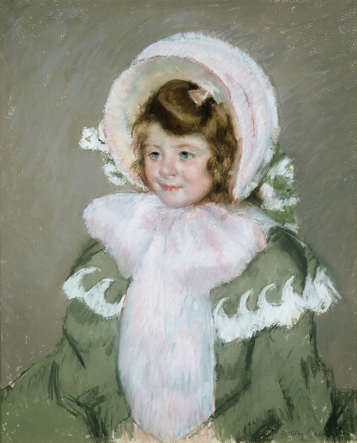 Mary Stevenson Cassatt Painting - Child in Green Coat #2 by Mary Cassatt