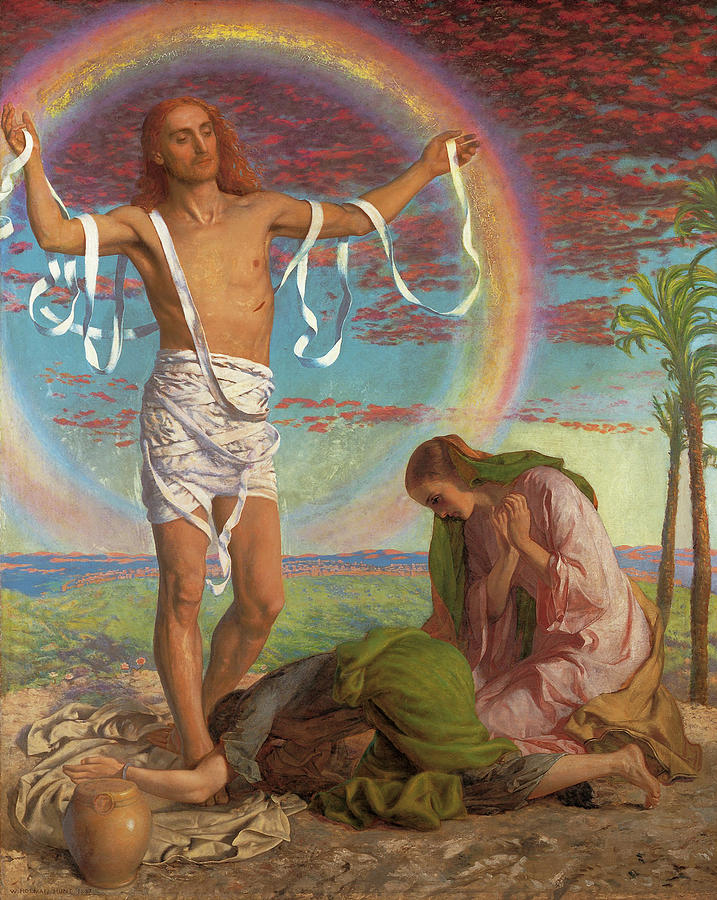 William Holman Hunt Painting - Christ and the two Marys #2 by William Holman Hunt