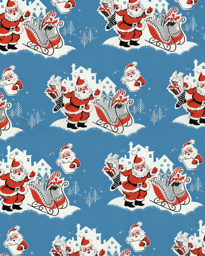 Christmas Drawing - Christmas Pattern #2 by CSA Images