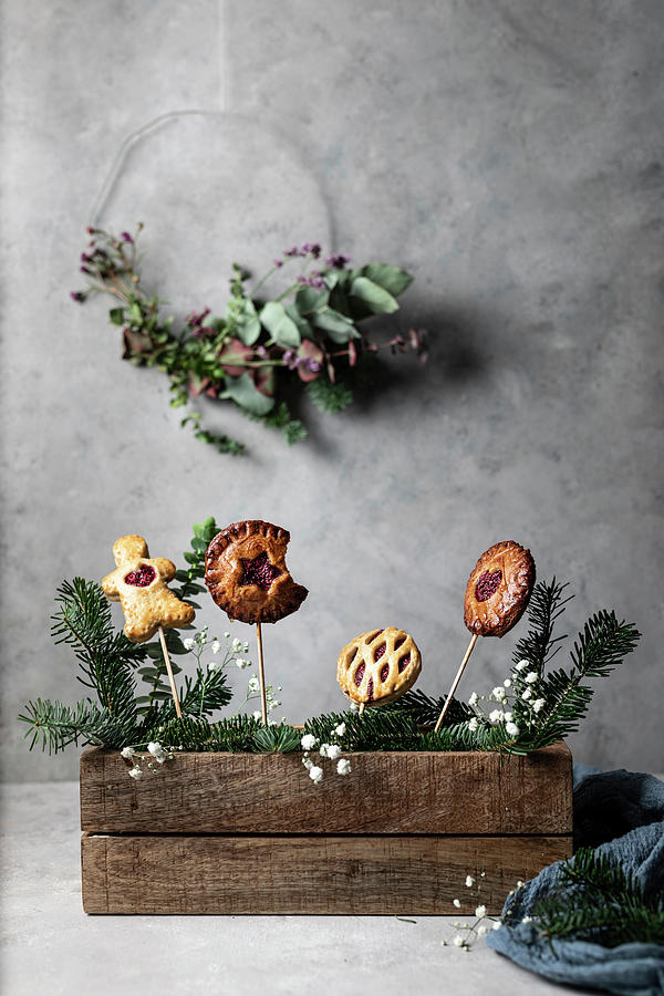 Christmassy Pie Pops, Filled With Chia Raspberry Jam #2 Photograph by Lenka Selinger