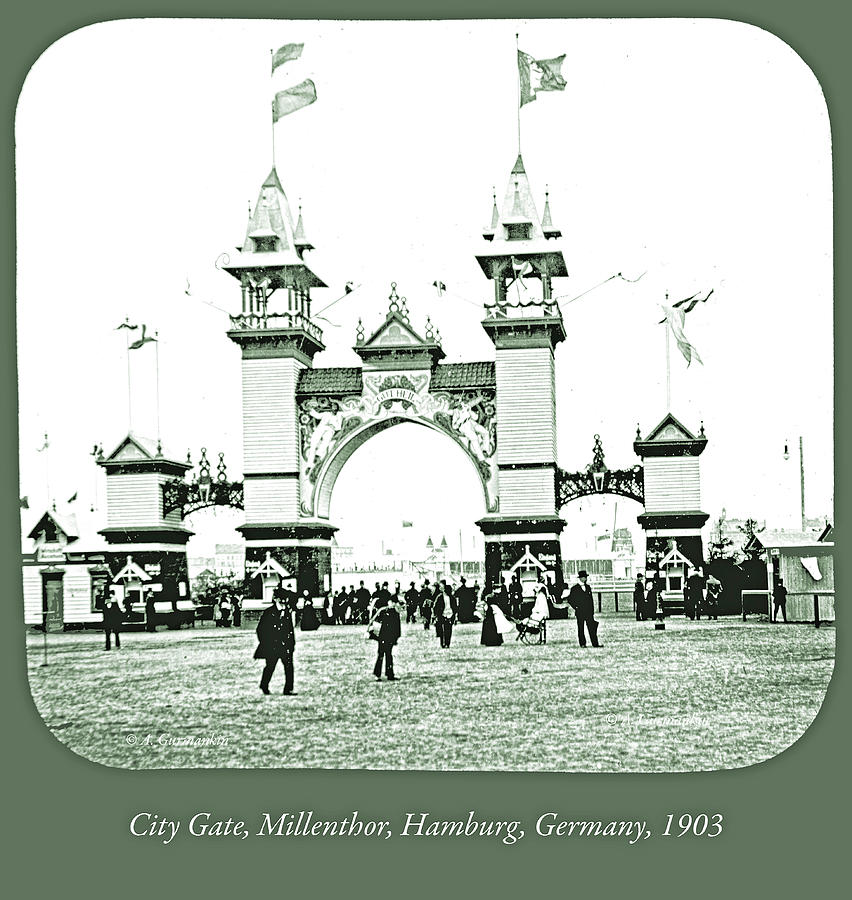 City Gate, Millenthor, Hamburg, Germany, 1903 #2 Photograph by A Macarthur Gurmankin