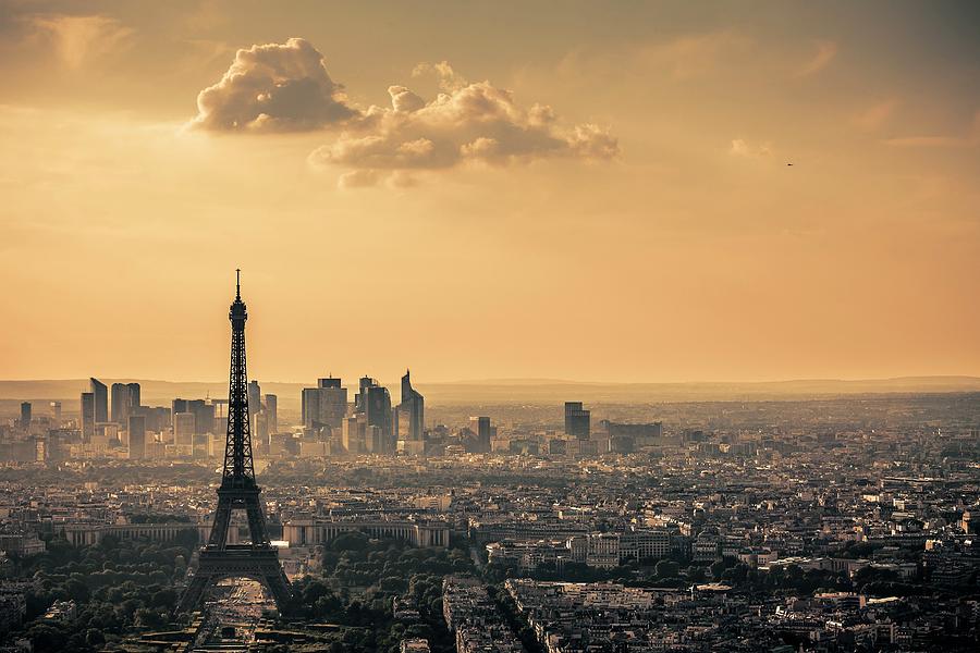 Cityscape Of Paris With Eiffel Tower #2 Digital Art by Antonino Bartuccio