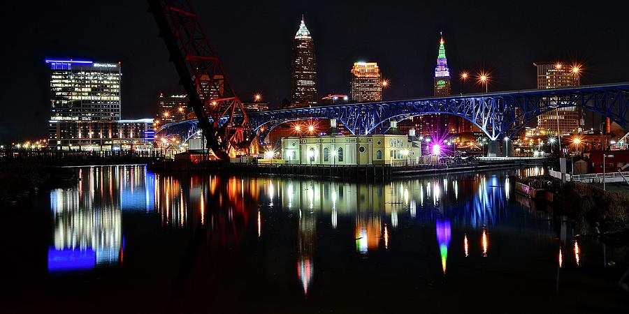 Cleveland over the Cuyahoga #2 Photograph by Frozen in Time Fine Art Photography