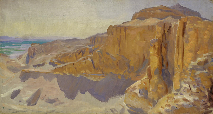 John Singer Sargent Painting - Cliffs at Deir el Bahri, Egypt #2 by John Singer Sargent