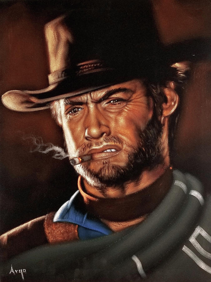 Clint Eastwood Portrait Painting by Argo - Fine Art America