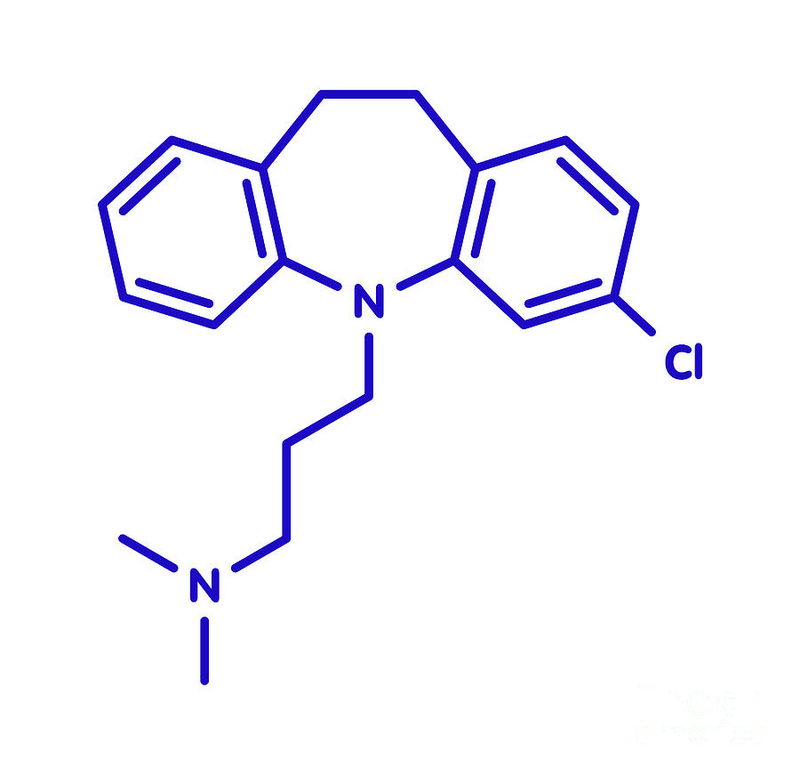 Dog Photograph - Clomipramine Tricyclic Antidepressant Drug Molecule #2 by Molekuul/science Photo Library