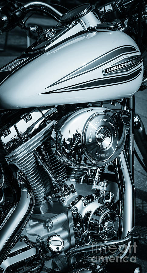 Harley Davidson Motorcycle V Twin Chromed Engine #1 Photograph by Peter Noyce