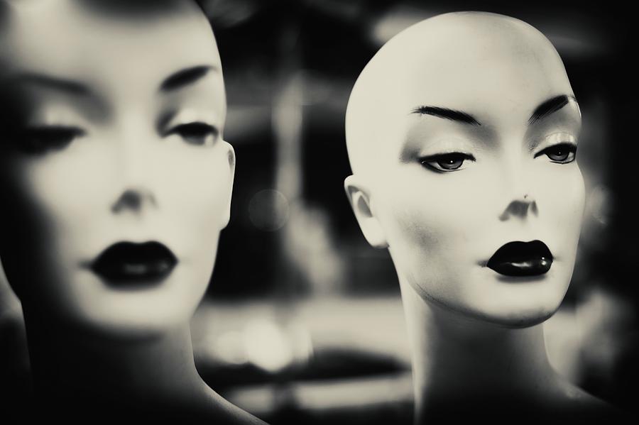 Close-up Of The Faces Of A Mannequins Photograph by Lluis Real - Fine ...