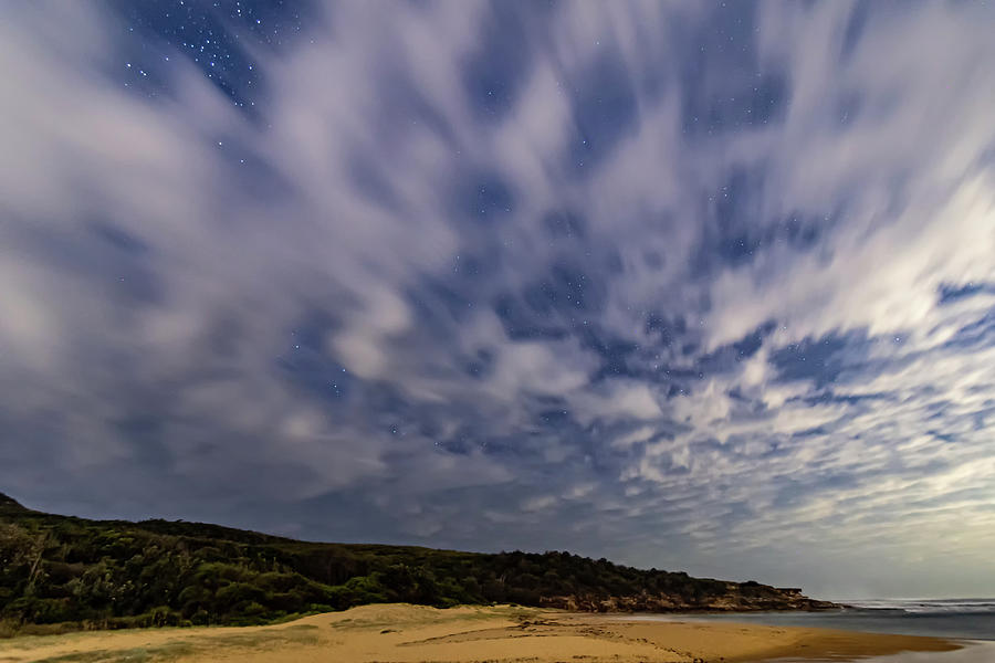 Clouds And Stars Nightscape At The Beach Photograph By Merrillie Redden 